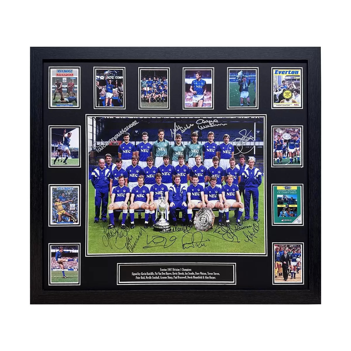 Everton Signed Framed 1987 Champions by x12 Football Players Photo