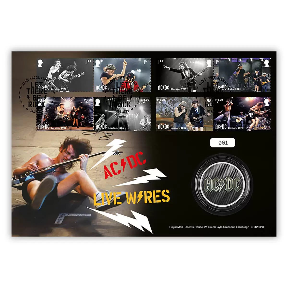 AD/DC Stamps & Medal Cover Live Wires from Royal Mail®
