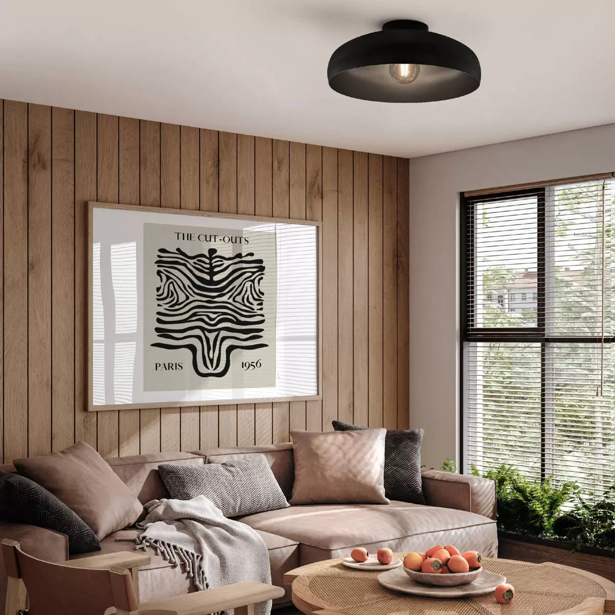 Eglo Mogano Ceiling Light in Black 16" (40cm)