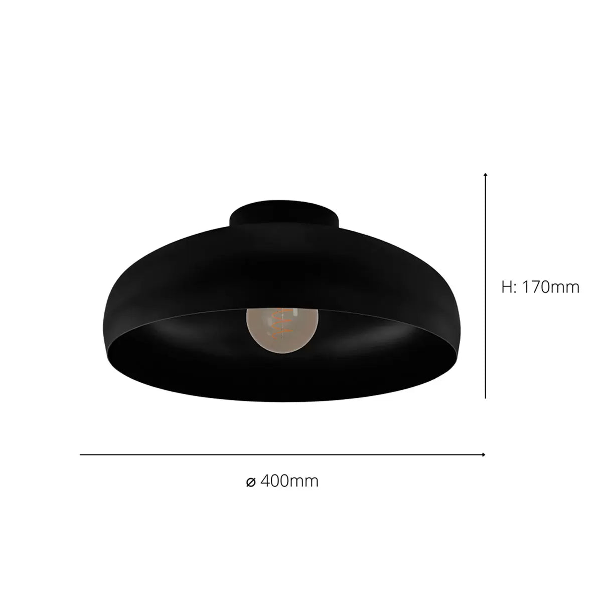 Eglo Mogano Ceiling Light in Black 16" (40cm)