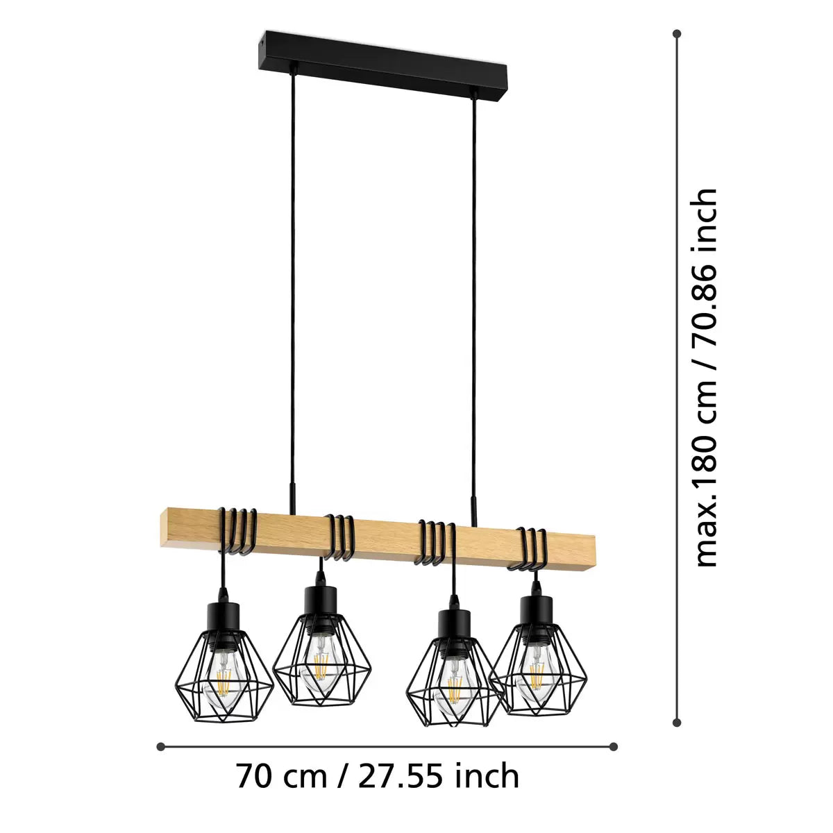 Eglo Townshend 4 Light Geometric Pendant
