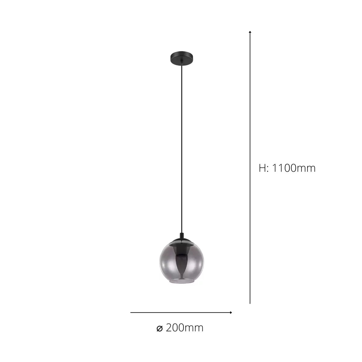 Eglo Ariscani 1 Smoked Glass Ball Light Pendant
