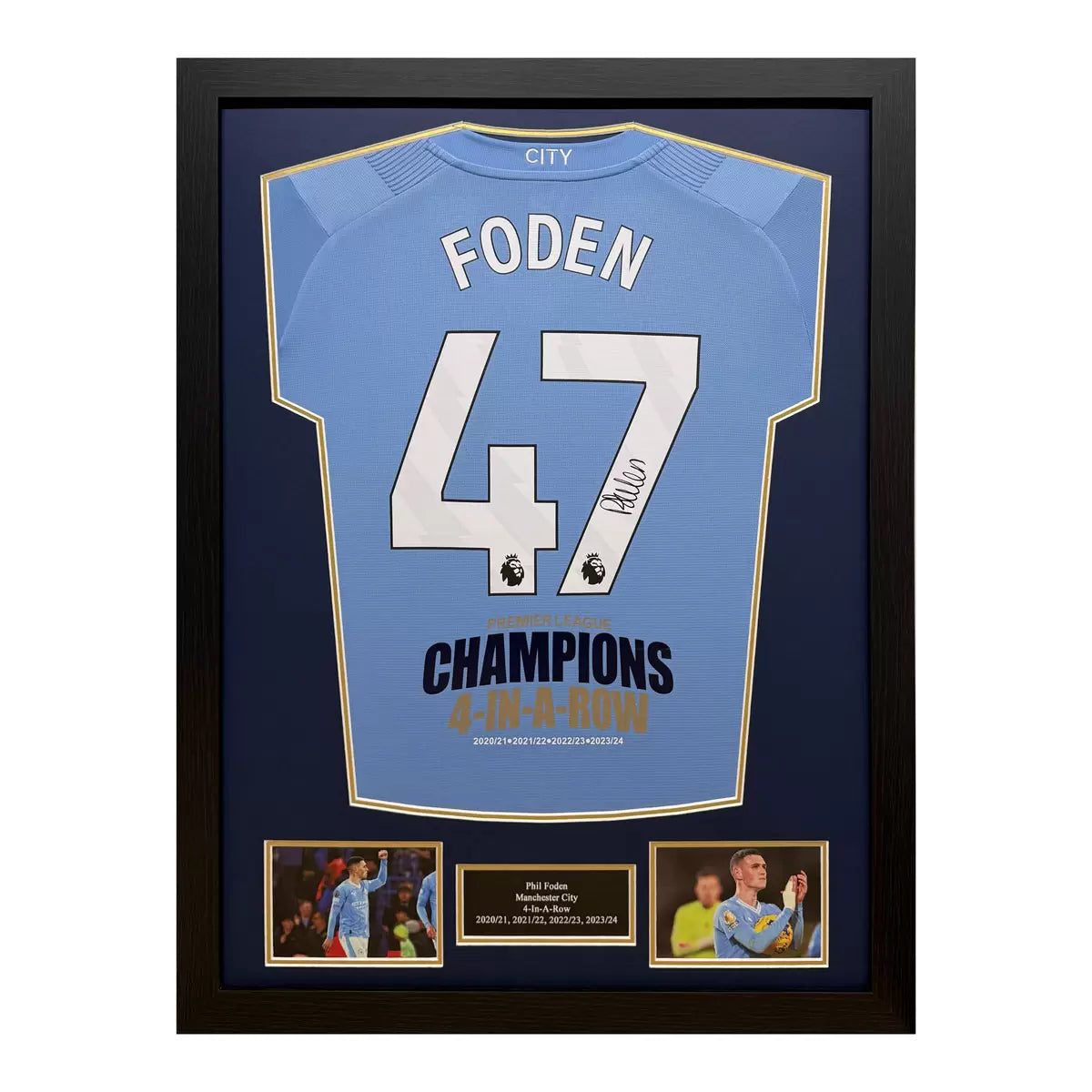 Phil Foden Signed Framed Manchester City 2023/24 Football Shirt