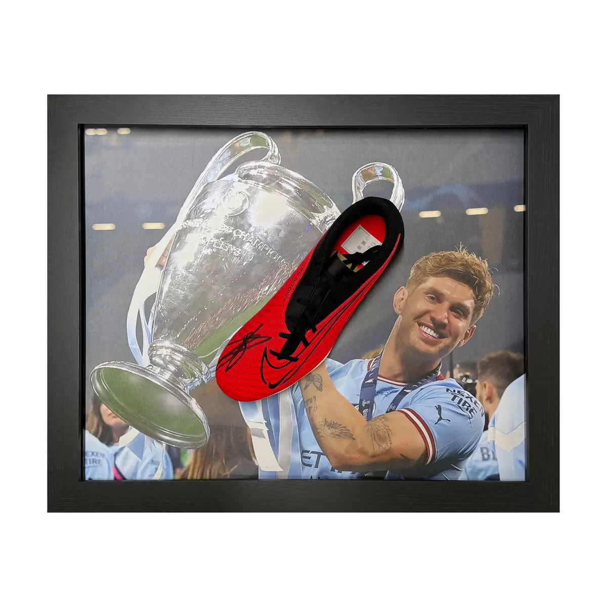 John Stones Signed Framed Nike Football Boot