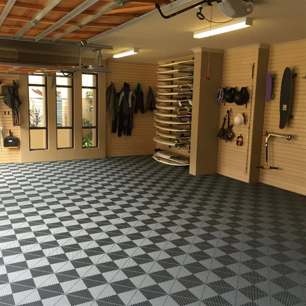 Swisstrax Ribtrax® Pro Vented Modular 19mm Garage Floor Tiles - 25 pack (400