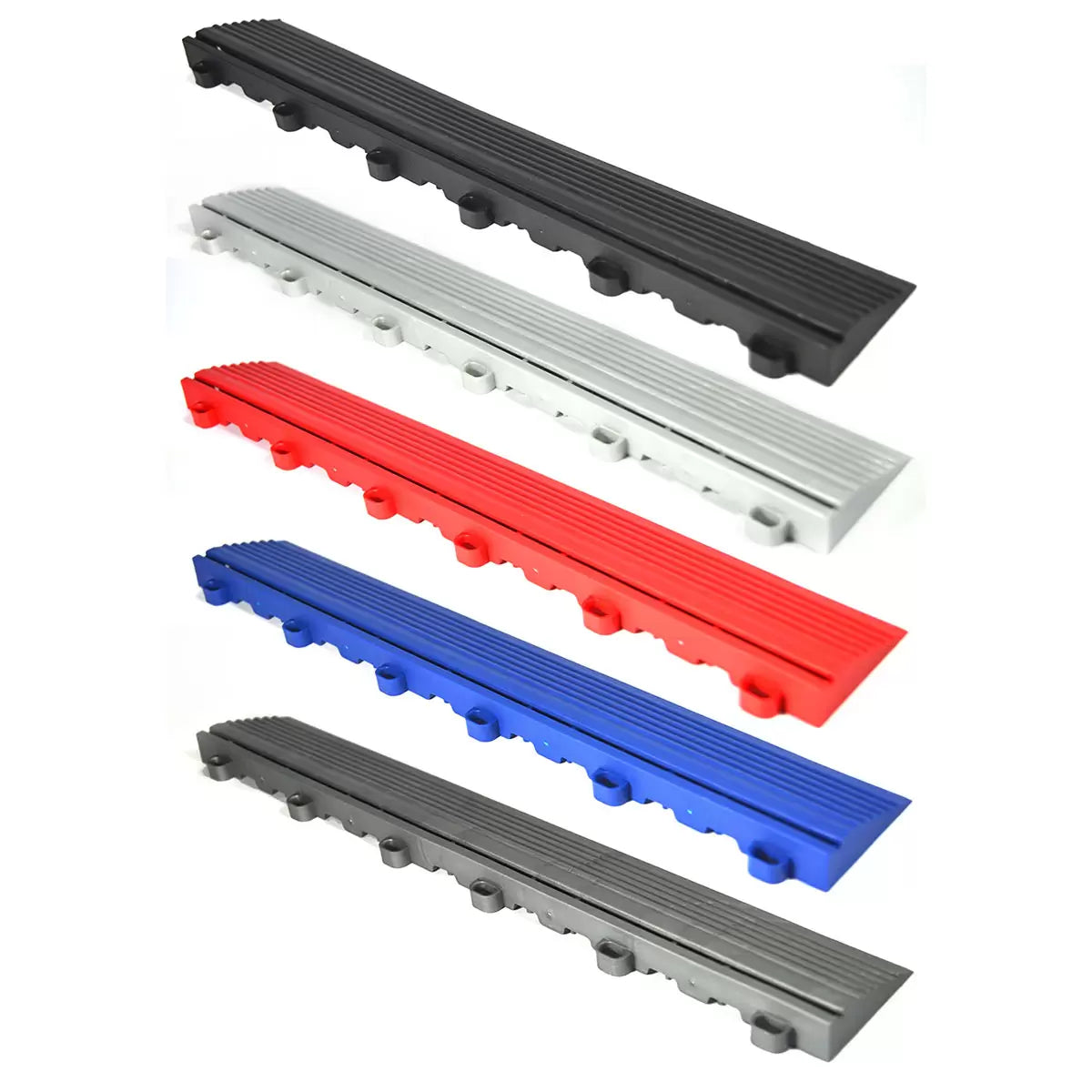 Swisstrax Ribtrax® Pro Vented Modular Garage Floor Edge Ramps - Pack of 4, in 5