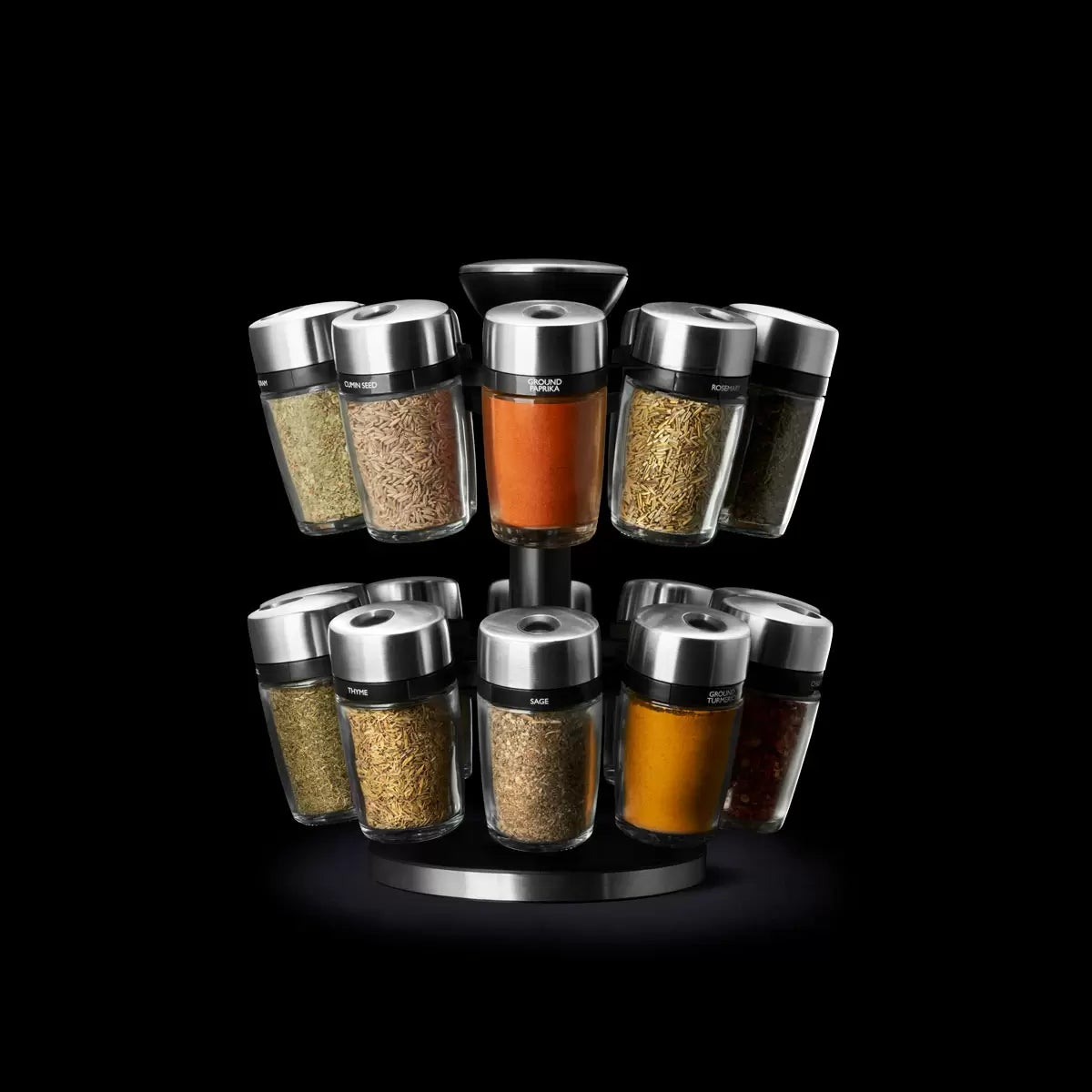 Cole & Mason 20 Jar Filled Spice Rack Carousel, view 6