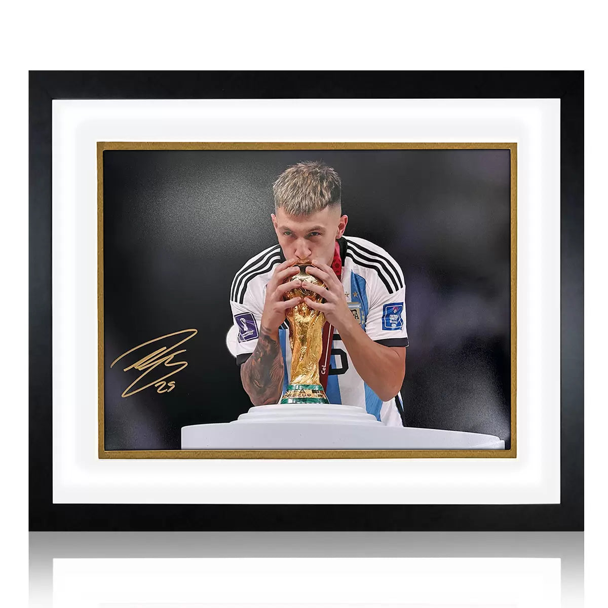 Lisandro Martinez Signed Framed Argentina Football Image