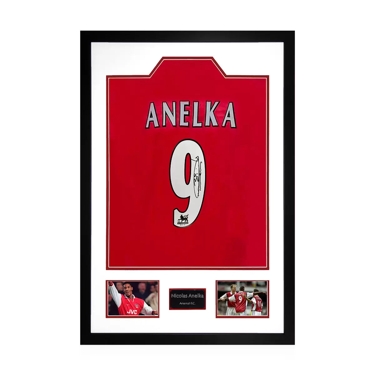 Nicholas Anelka Signed Framed Arsenal Signed Home Football Shirt including 2