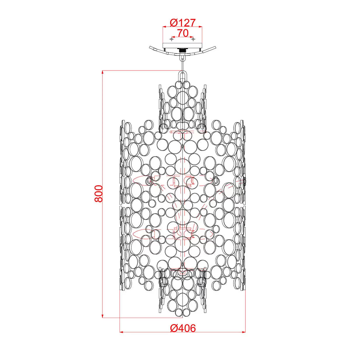 Elstead Anya Two Tier Pendant - Silver Leaf