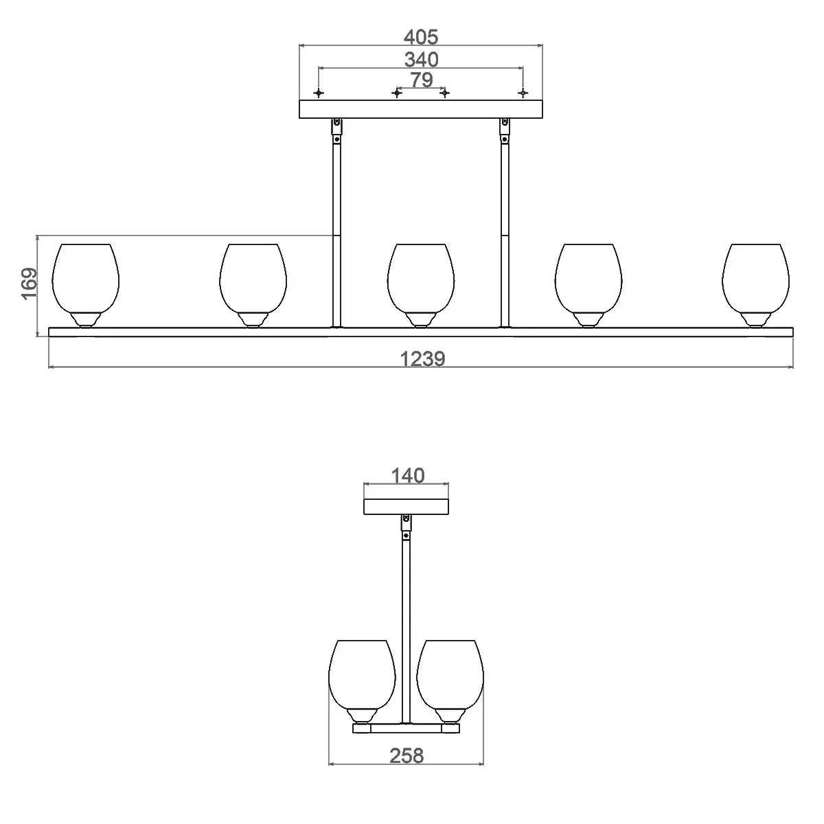 Elstead Rubin 10 Light Island Chandelier