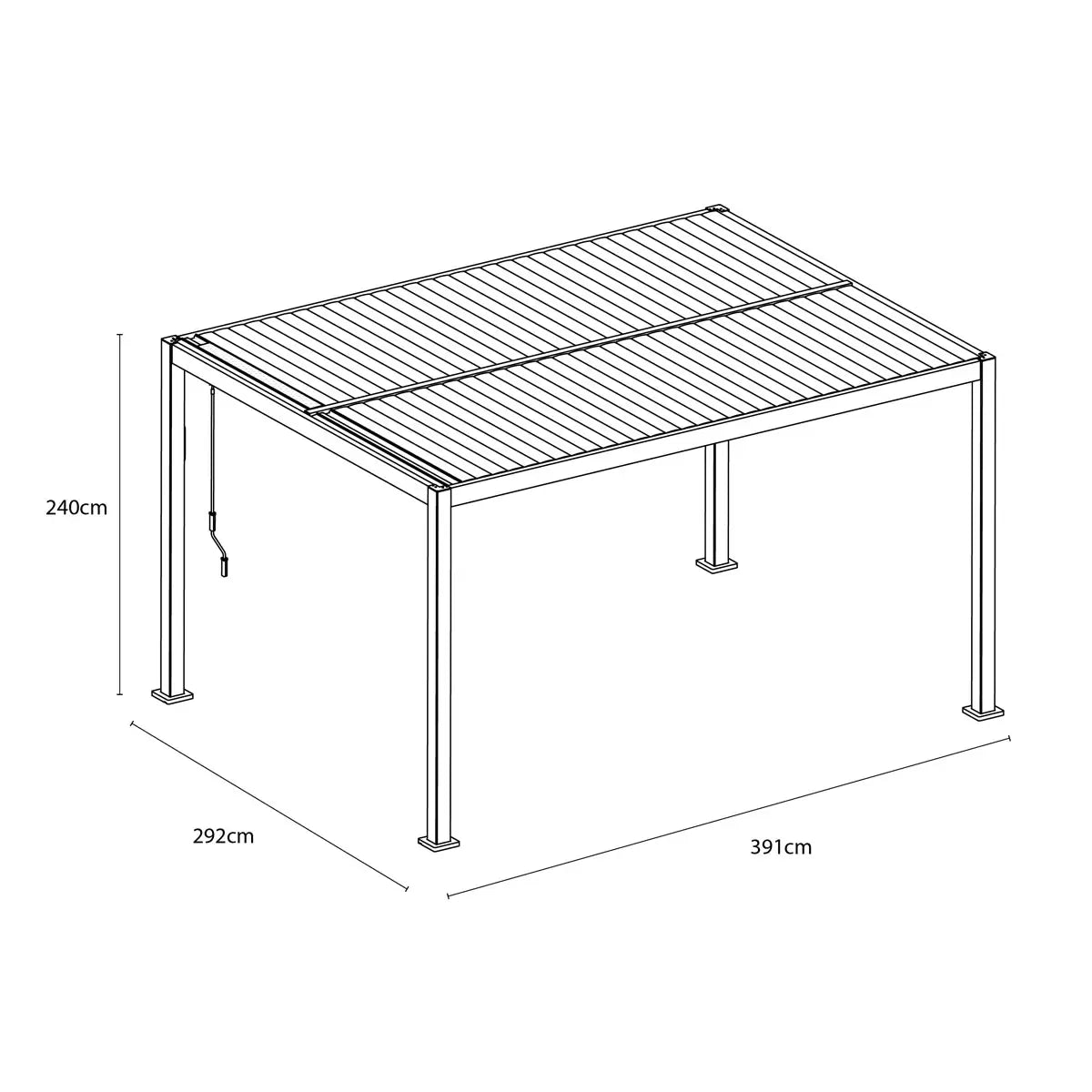 Alvivo 9ft 7" x 12ft 10" (2.9 x 3.9m) Louvered Aluminium Pergola Bundle