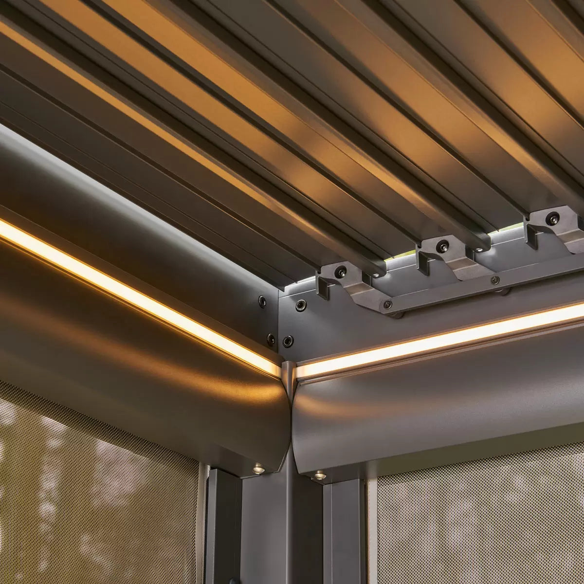 Alvivo 9ft 7" x 12ft 10" (2.9 x 3.9m) Louvered Aluminium Pergola Bundle