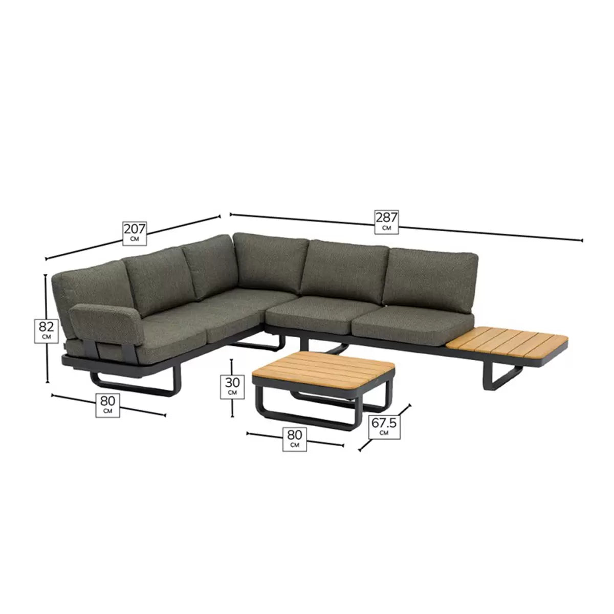 Bramblecrest Montpellier Modular Corner Sofa Patio Set with Side & Coffee Tables