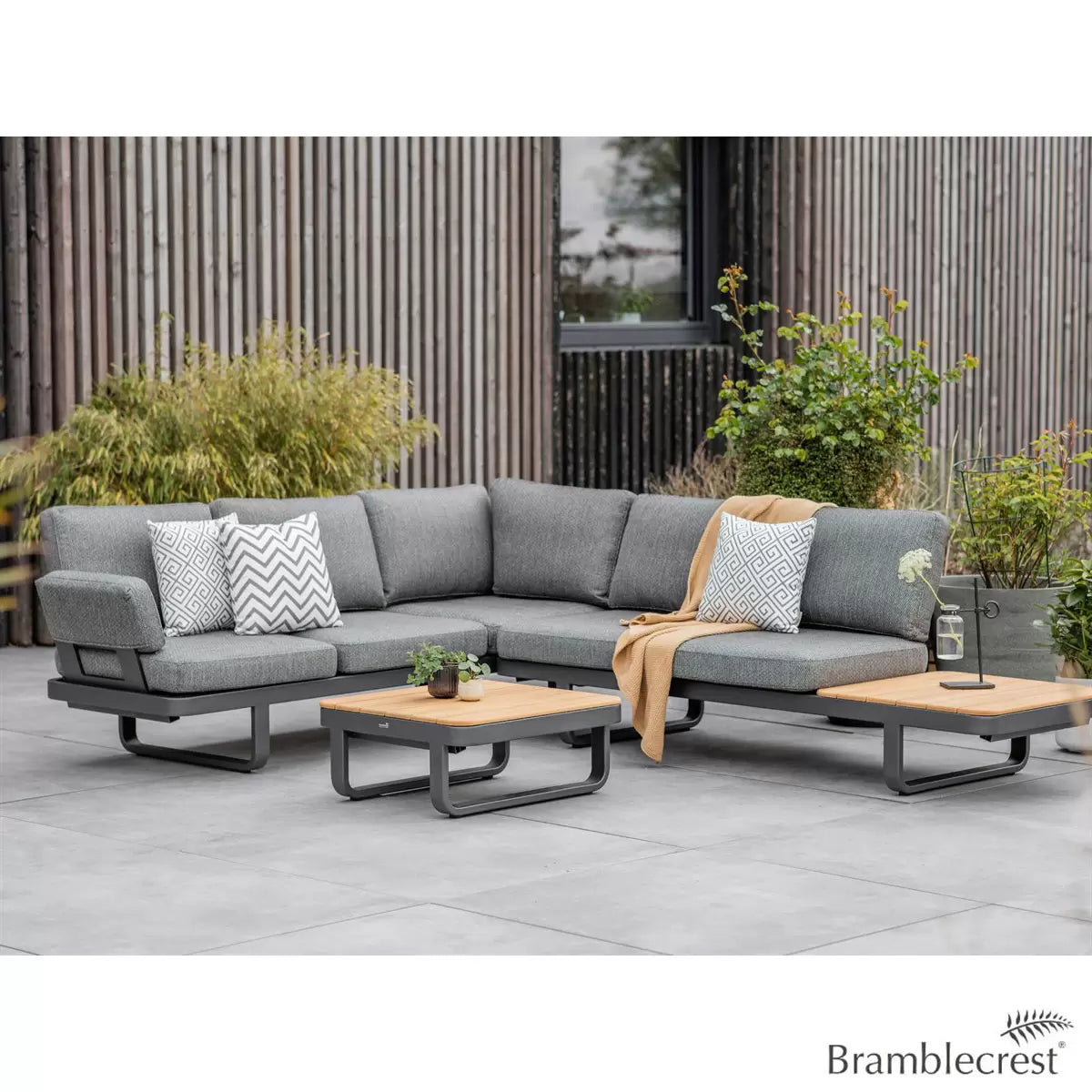 Bramblecrest Montpellier Modular Corner Sofa Patio Set with Side & Coffee Tables