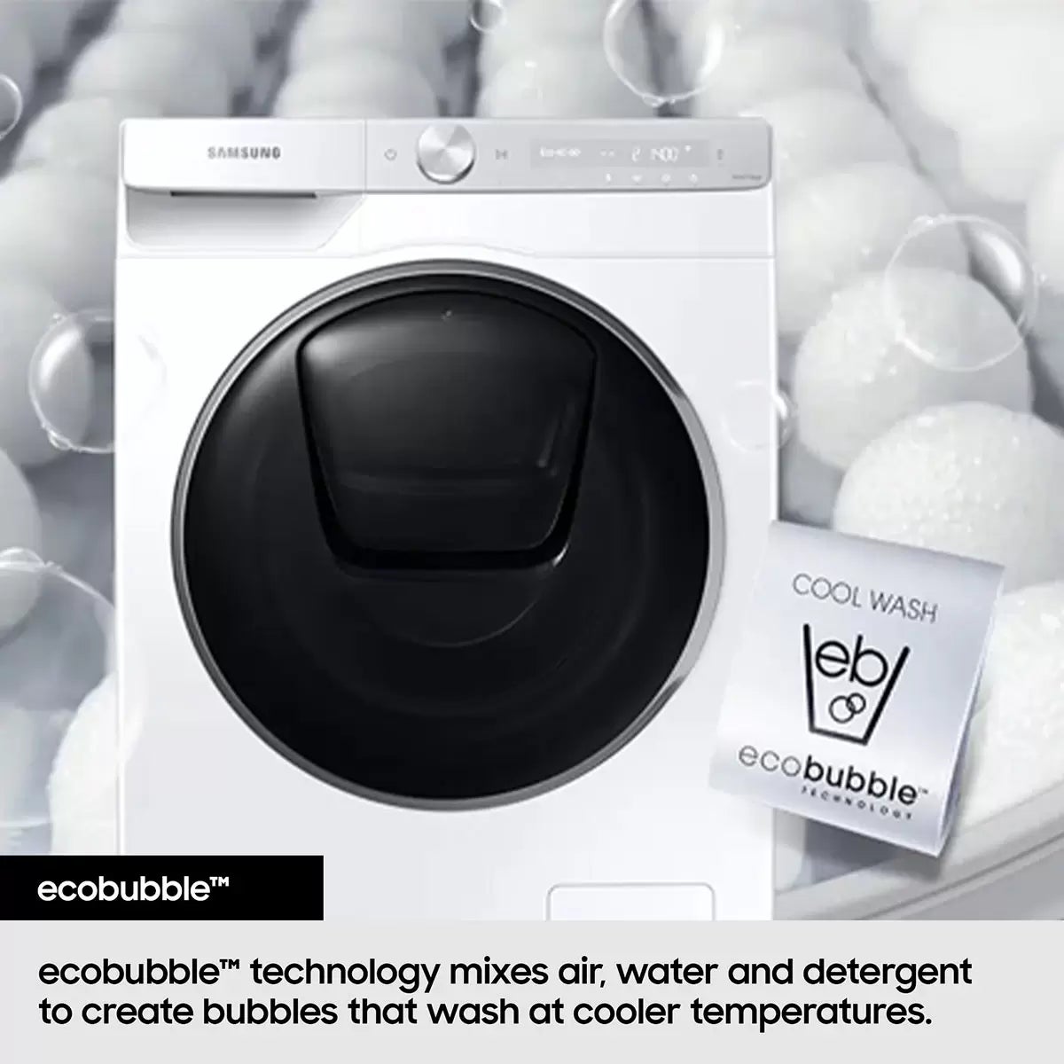 Samsung Series 5 WW90CGC04DAEEU 9kg Washing Machine, A Rated in White, view 5