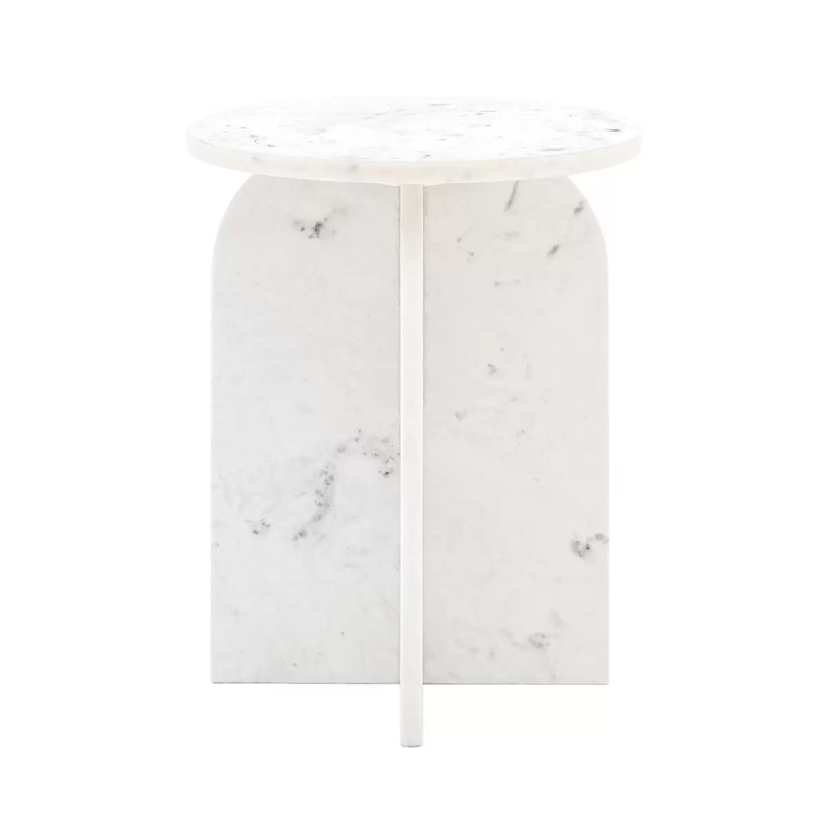 Gallery Amalfi White Marble Side Table