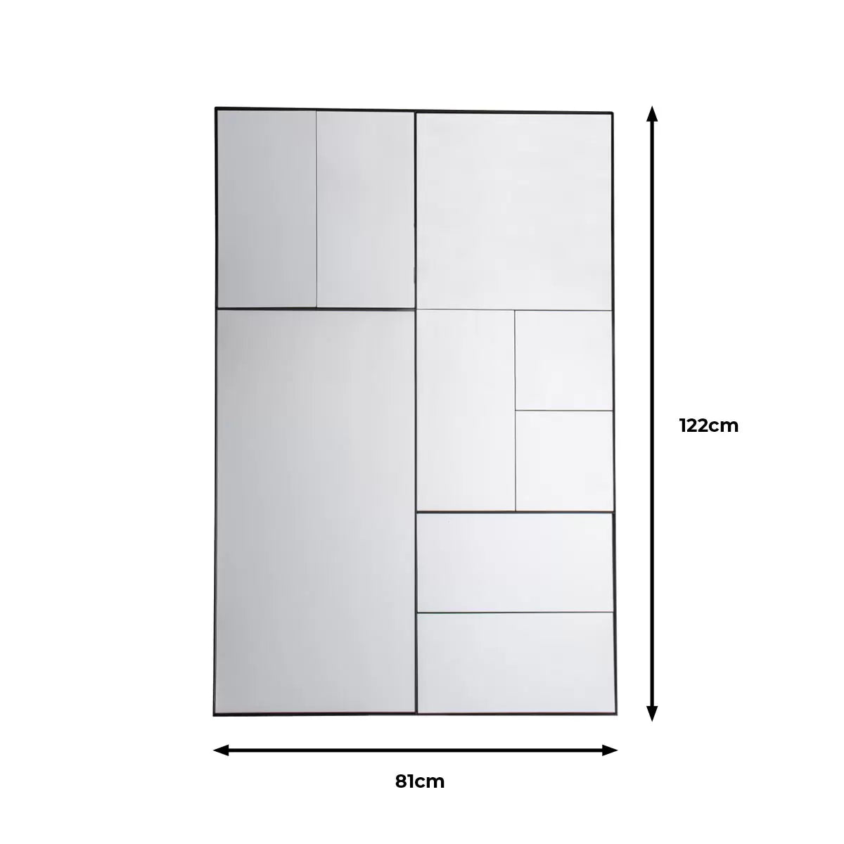 Gallery Broadheath Black Rectangular Mirror, 81 x 122cm