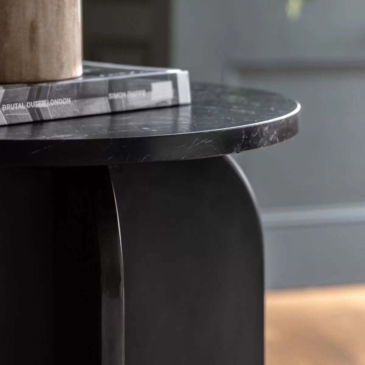 Gallery Amalfi Black Marble Side Table