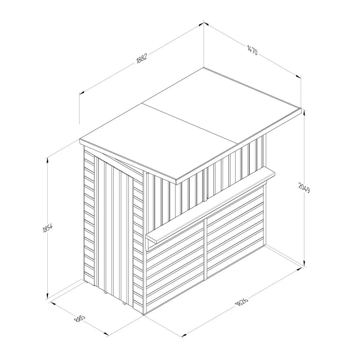 Forest Garden 6ft x 3ft (1.8 x 0.9m) Wooden Garden Bar Entertainment Shed