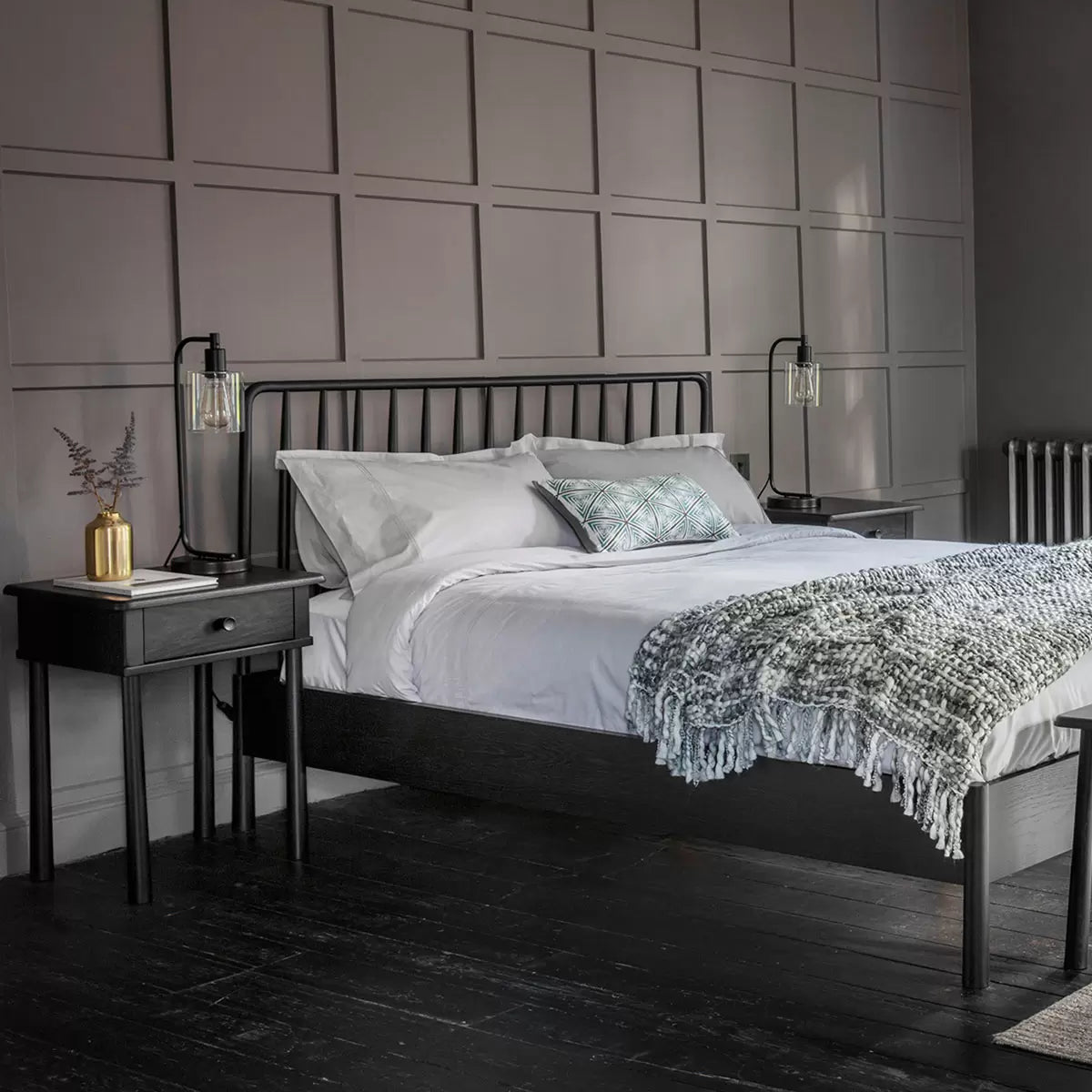 Gallery Wycombe Black Oak Bed Frame in 2 Sizes