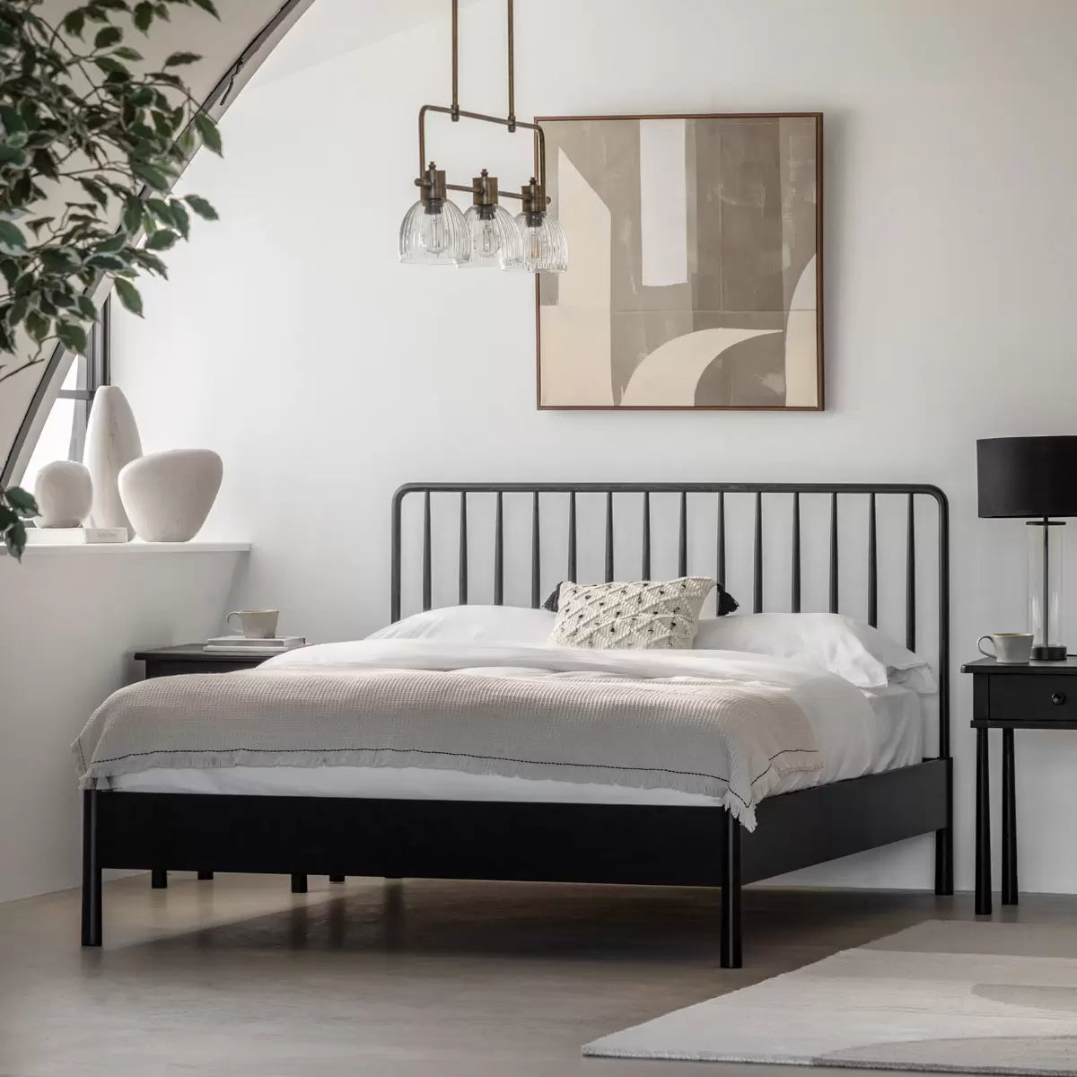 Gallery Wycombe Black Oak Bed Frame, King