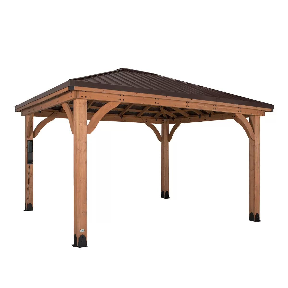 Backyard Discovery Barrington 4.3 x 3.7m Wooden Gazebo with Galvanised Steel Roof, view 7