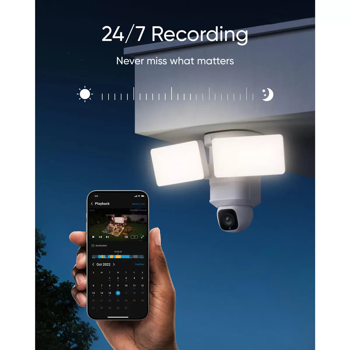 eufy Floodlight Cam E30 Outdoor Security Camera with Built-In Lights - No Monthly Fees