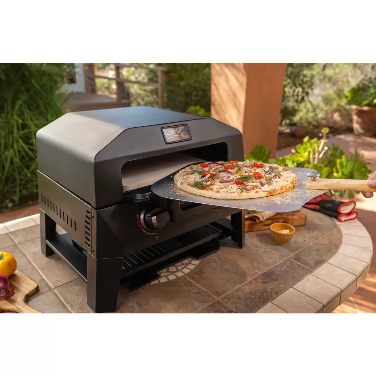 Nexgrill Fortress 2 Burner 4-in-1 BBQ Grill & Pizza Oven + Griddle + Grill Plate