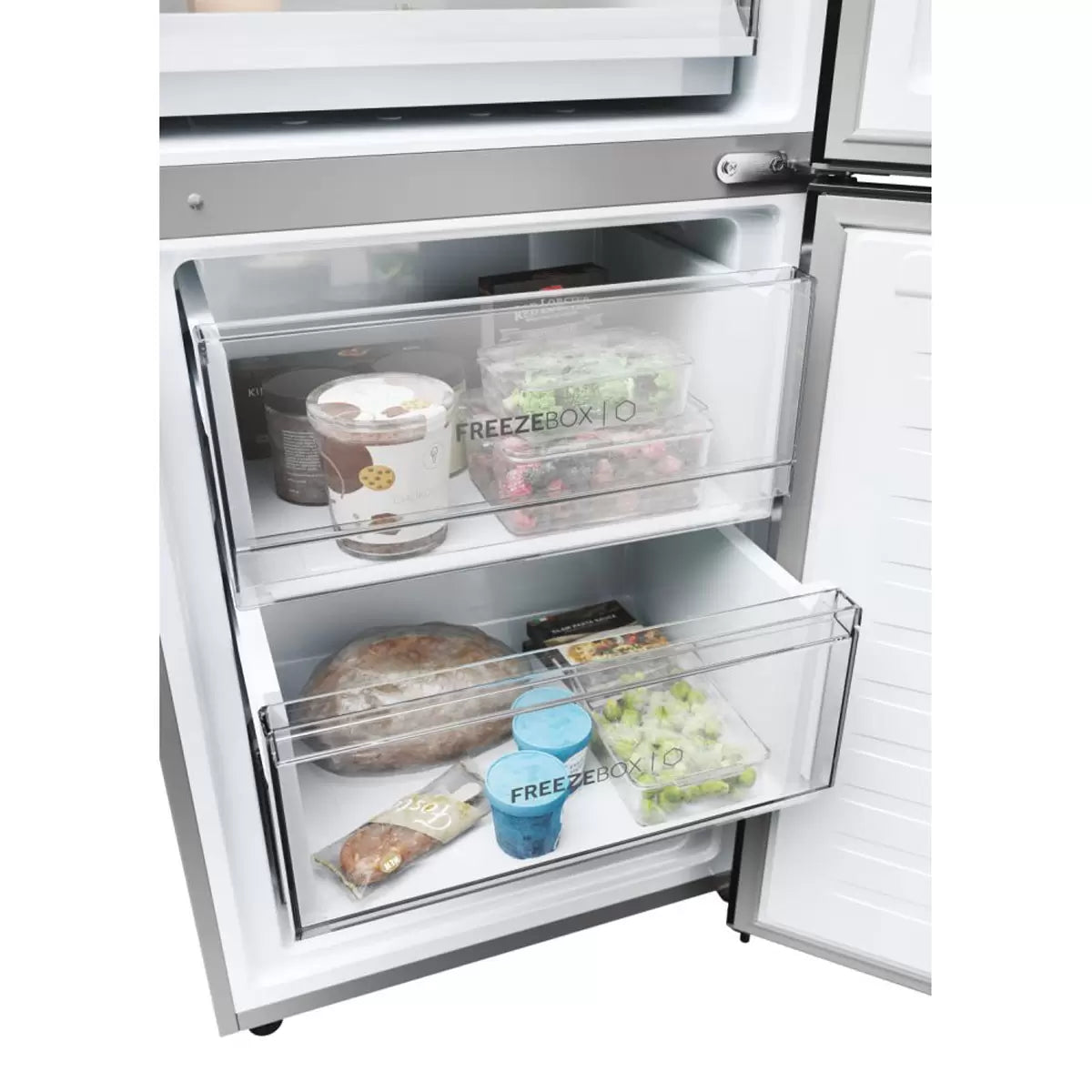Haier HDPW3618DNPK Fridge Freezer, D Rated in Inox