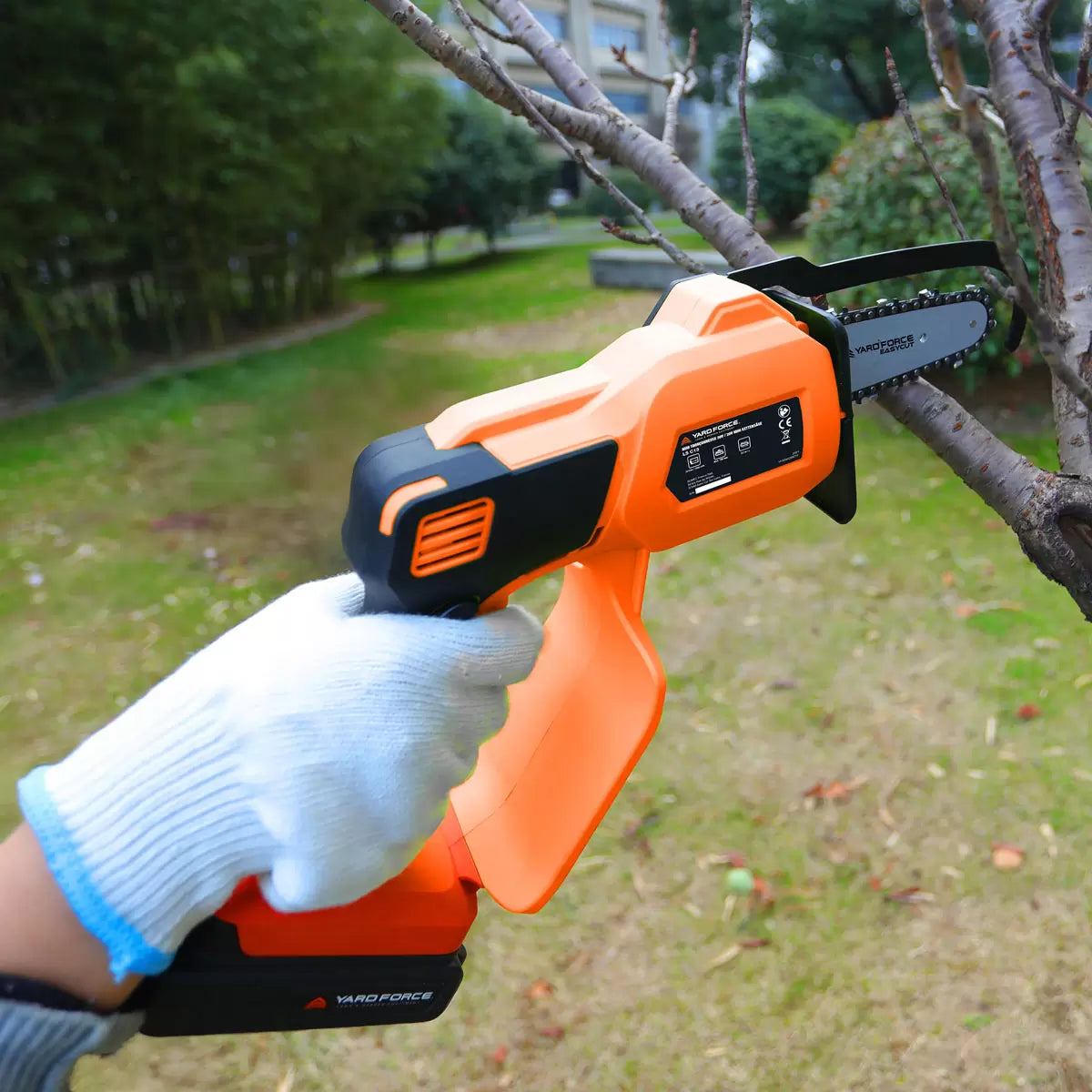 Yard Force 20V 12cm Mini Chainsaw + 20V (2Ah) Battery & Charger Bundle