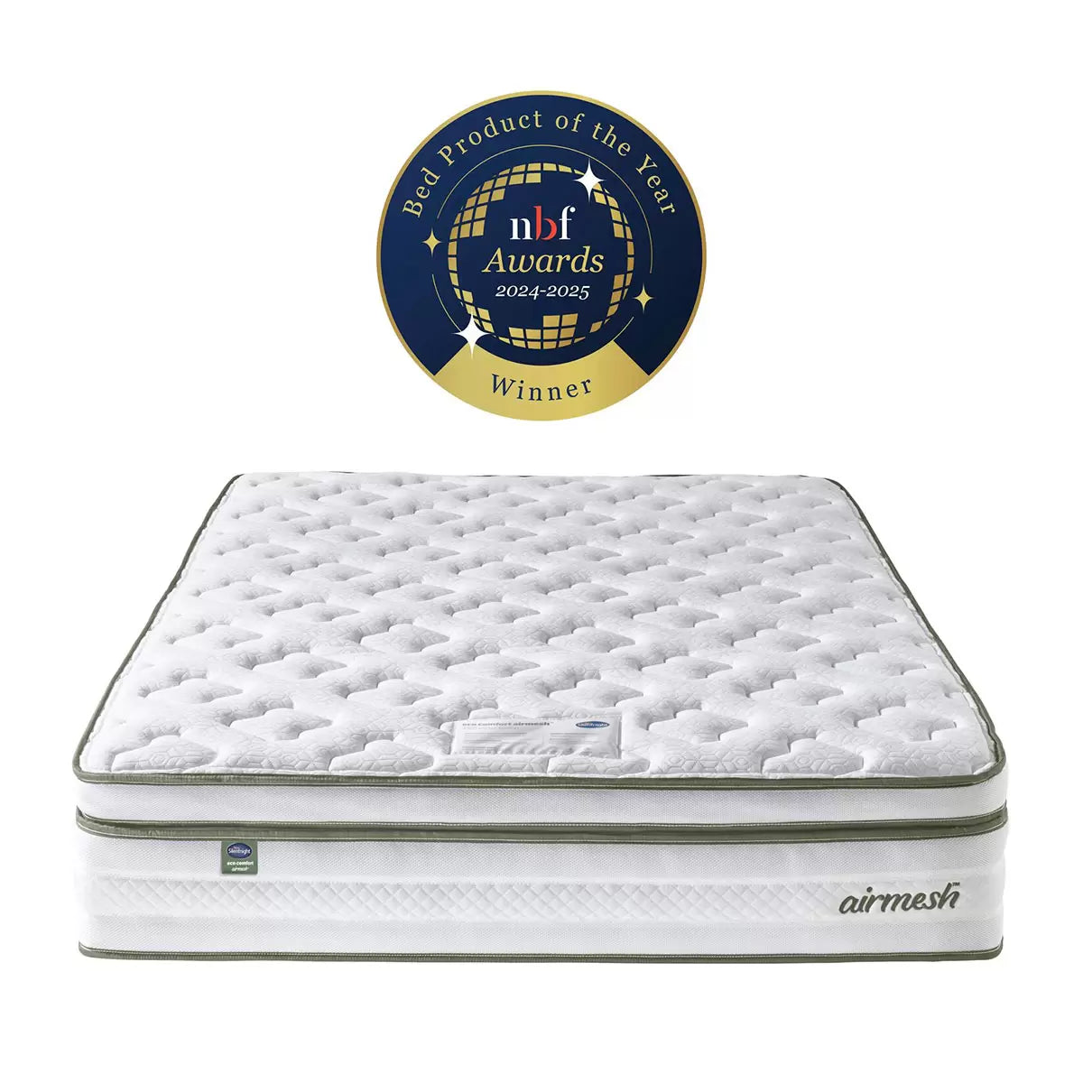 Silentnight AirMesh® 3000 Pocket Boxtop Mattress & Slate Grey Full Ottoman Divan