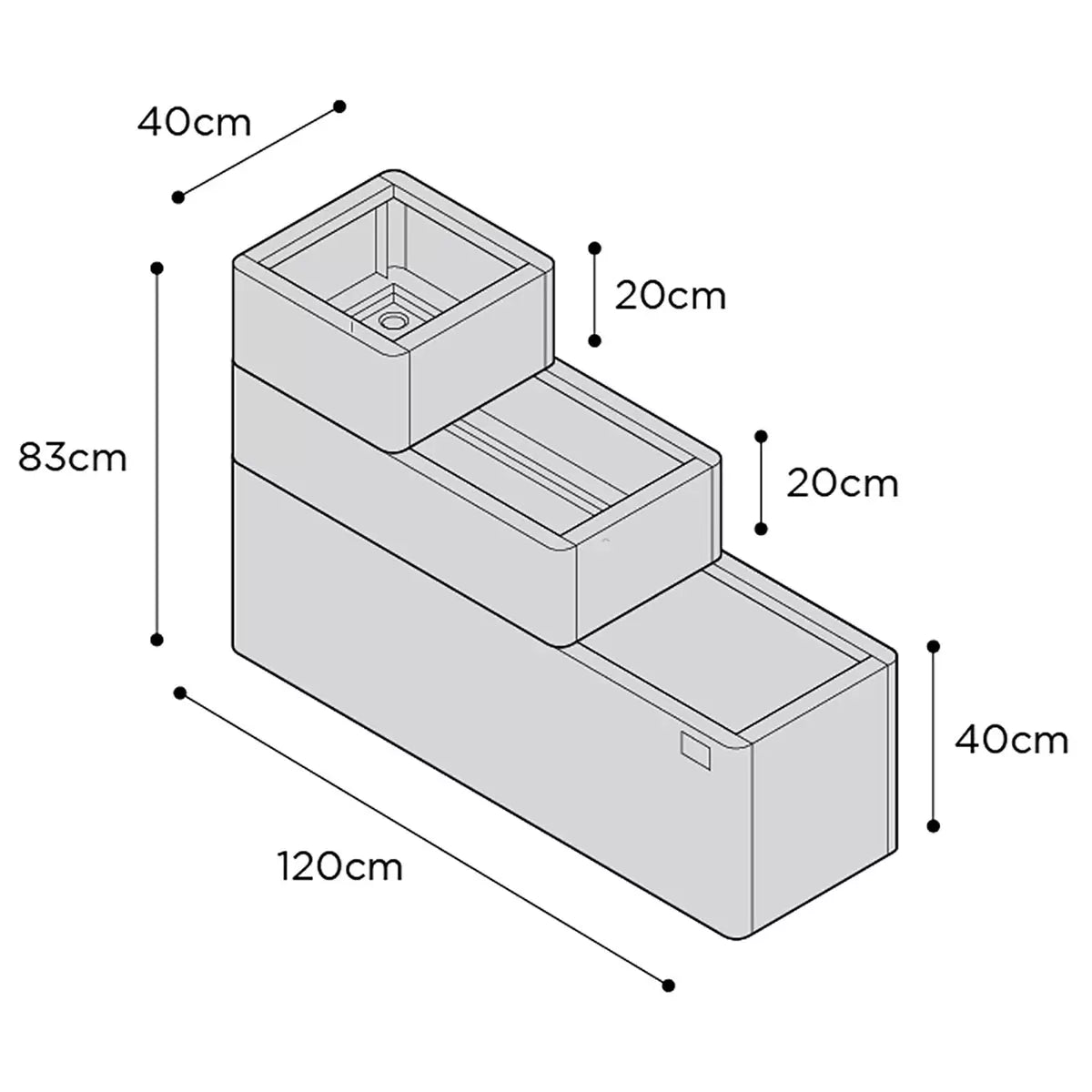 Stone Garden Hanbury 3-Tier Stackable Steel Planter Set