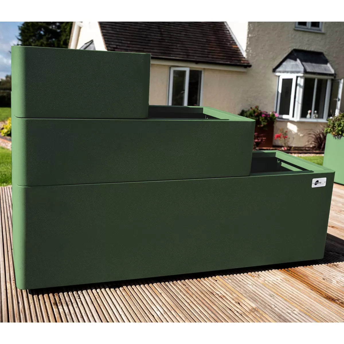 Stone Garden Hanbury 3-Tier Stackable Steel Planter Set