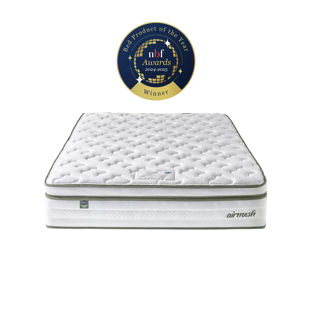 Silentnight AirMesh® 3000 Pocket Boxtop Mattress & Sandstone Divan in 4 Sizes