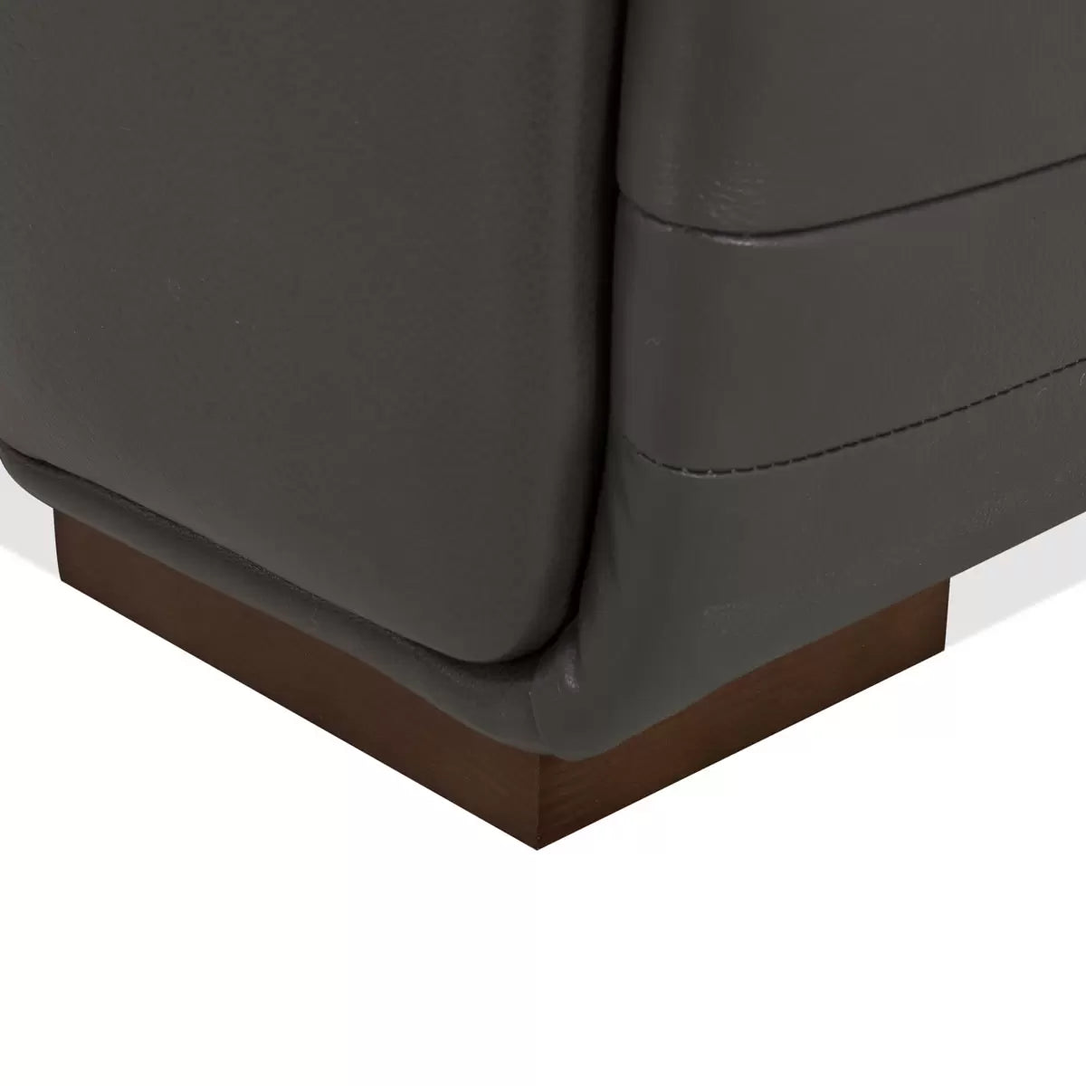 Aiden & Ivy Karson Dark Grey Leather Power Reclining Sectional Sofa