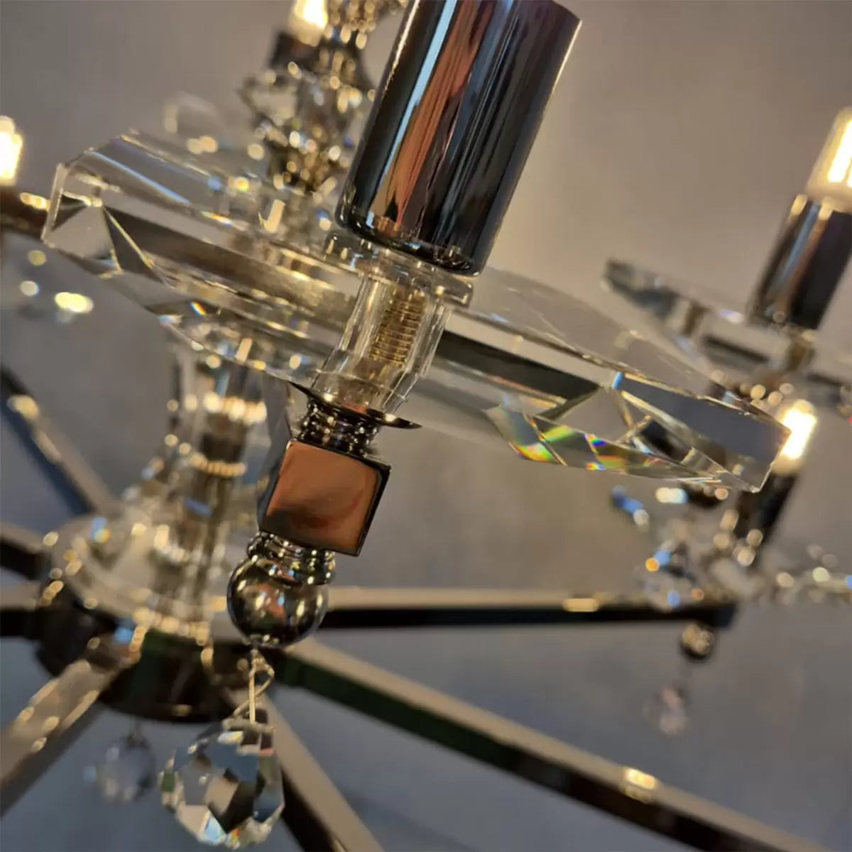 Boston 12 Light Crystal & Nickel Chandelier 70cm