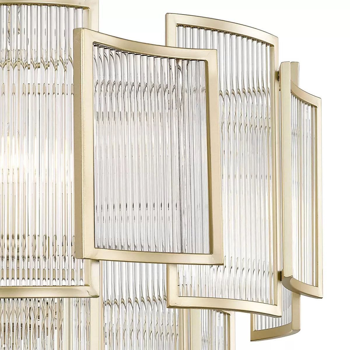Chicago 13 Light Matt Gold Grand Tiered Pendant Light 77.5cm