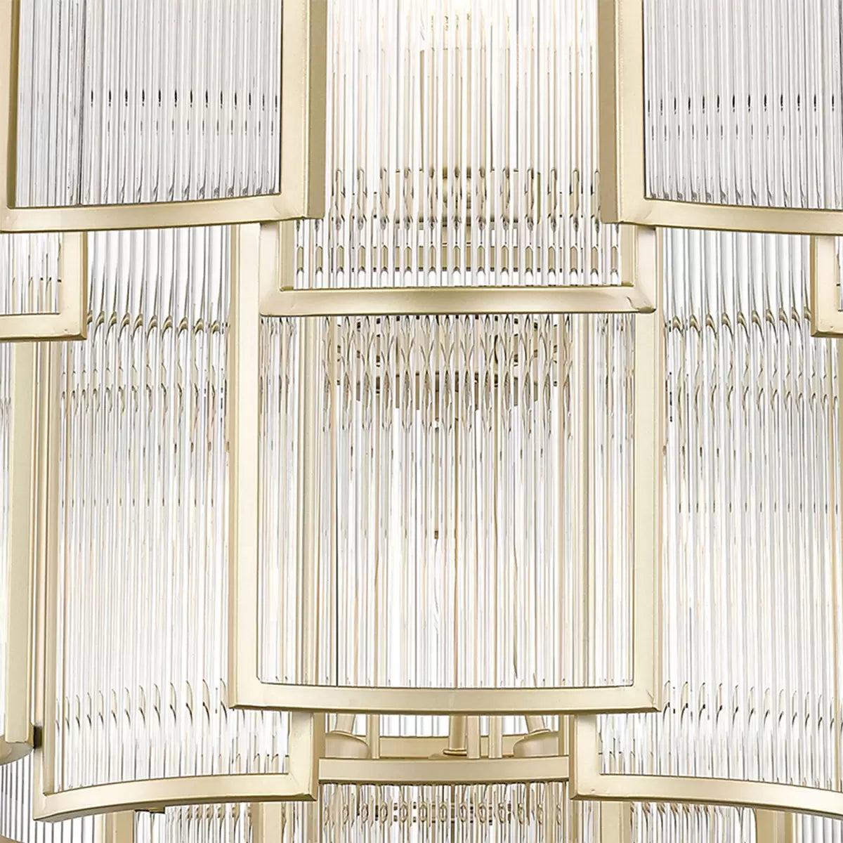 Chicago 13 Light Matt Gold Grand Tiered Pendant Light 77.5cm
