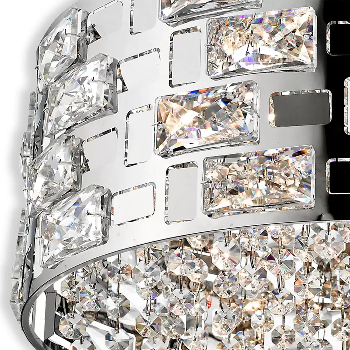 Miami 5 Light Chrome & Crystal Pendant 37cm