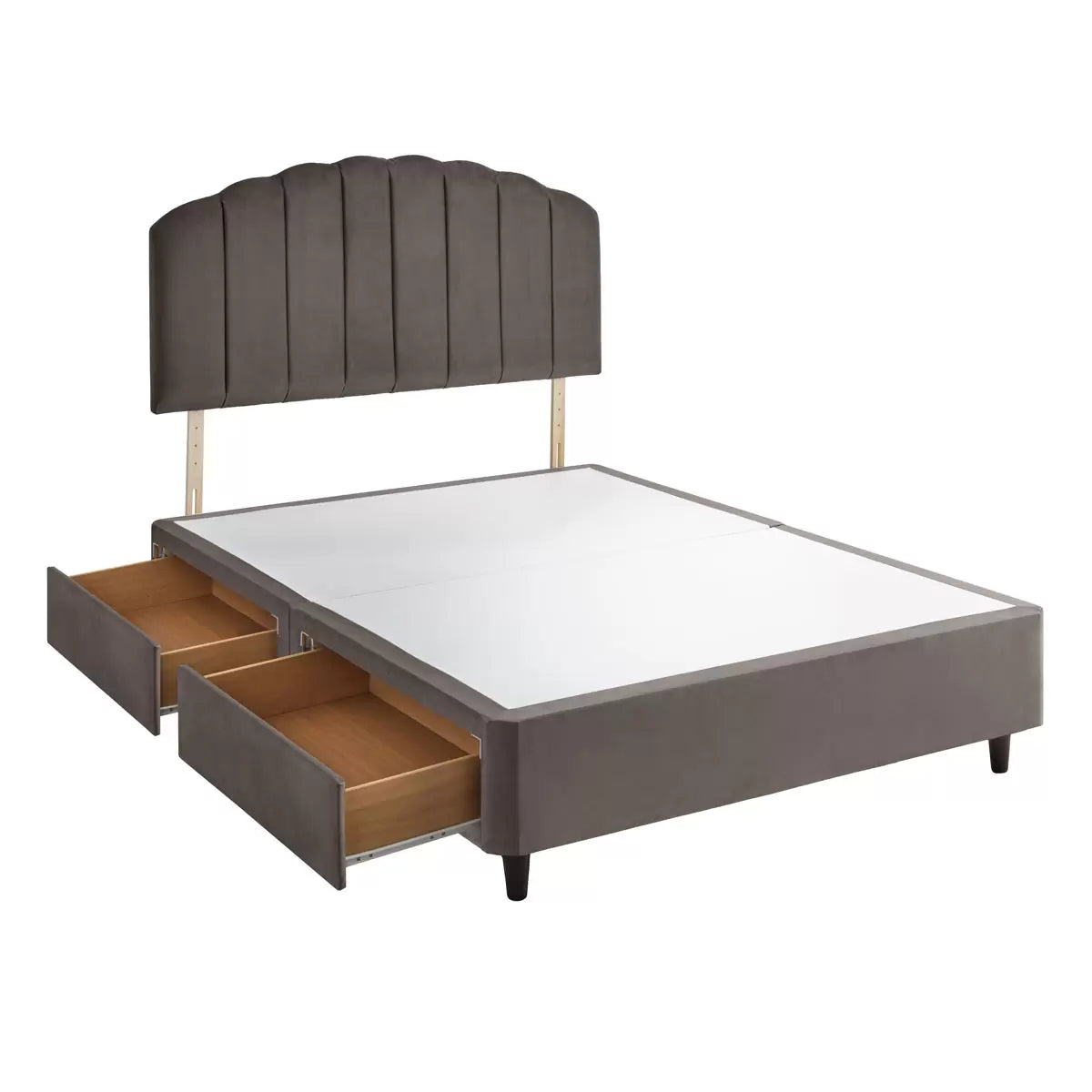 Silentnight Velvet 4 Drawer Divan Base with Merlin Headboard & 3