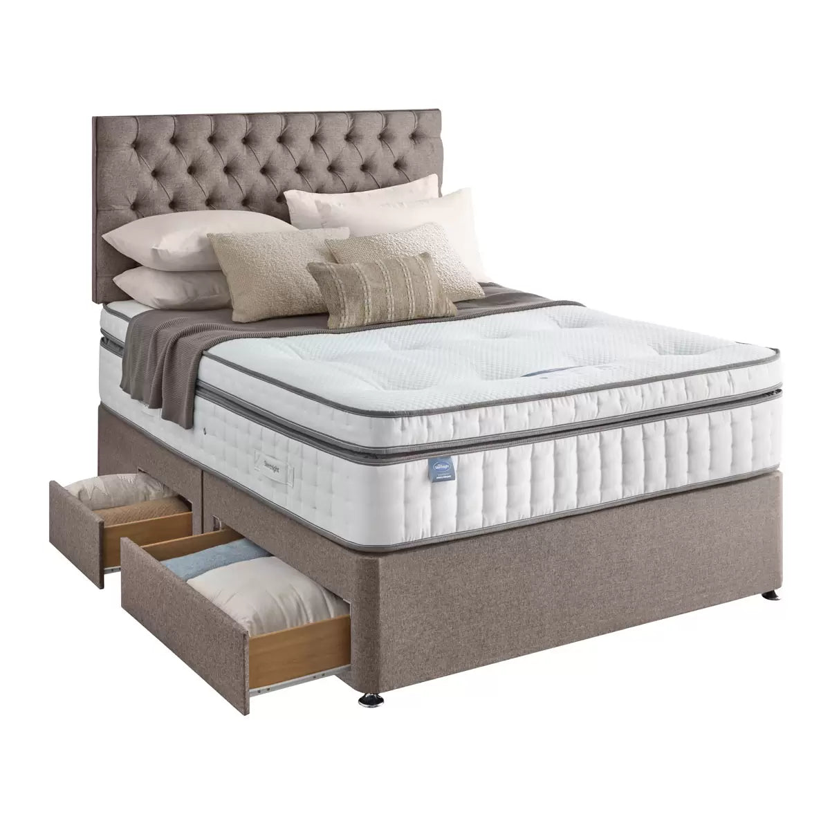 Silentnight Continental Divan Base with Eden Headboard & 3 Sizes