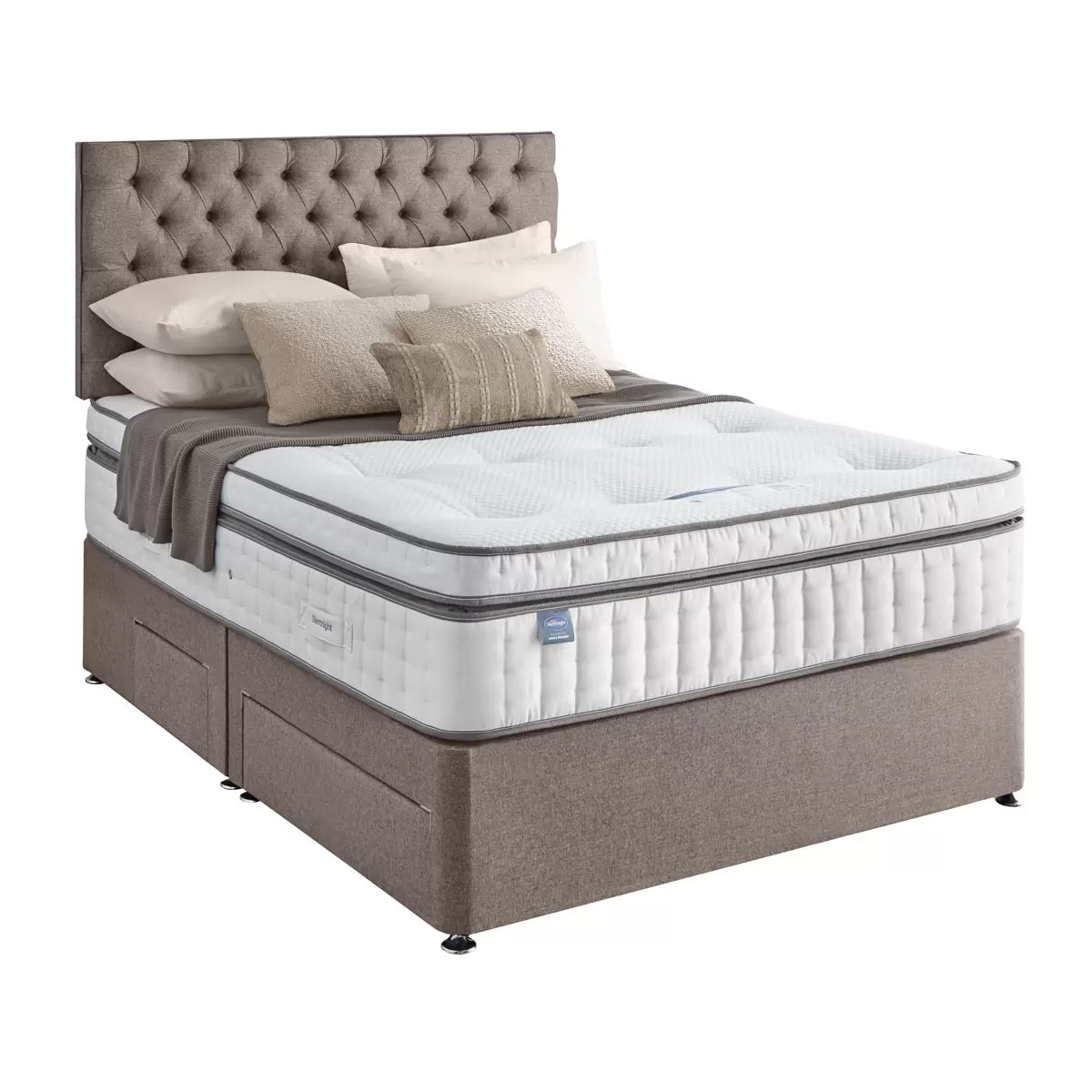 Silentnight Continental Divan Base with Eden Headboard & 3 Sizes