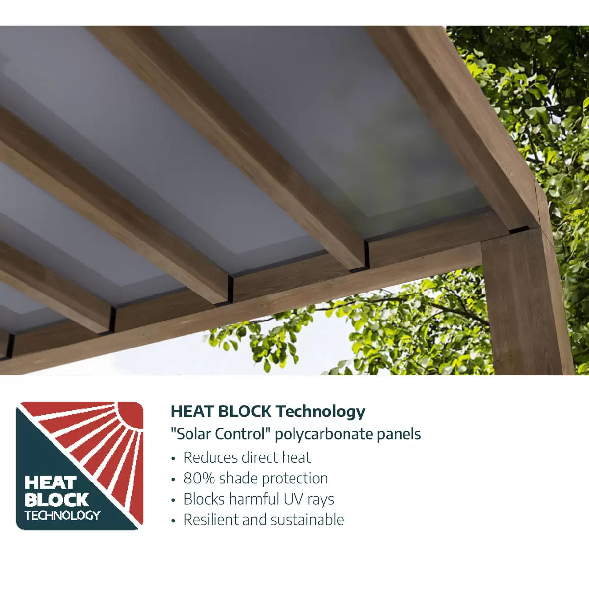 Palram Canopia Helsinki 9ft 10" x 17ft 7" (3m x 5.35m) Cedar Wood Patio Cover