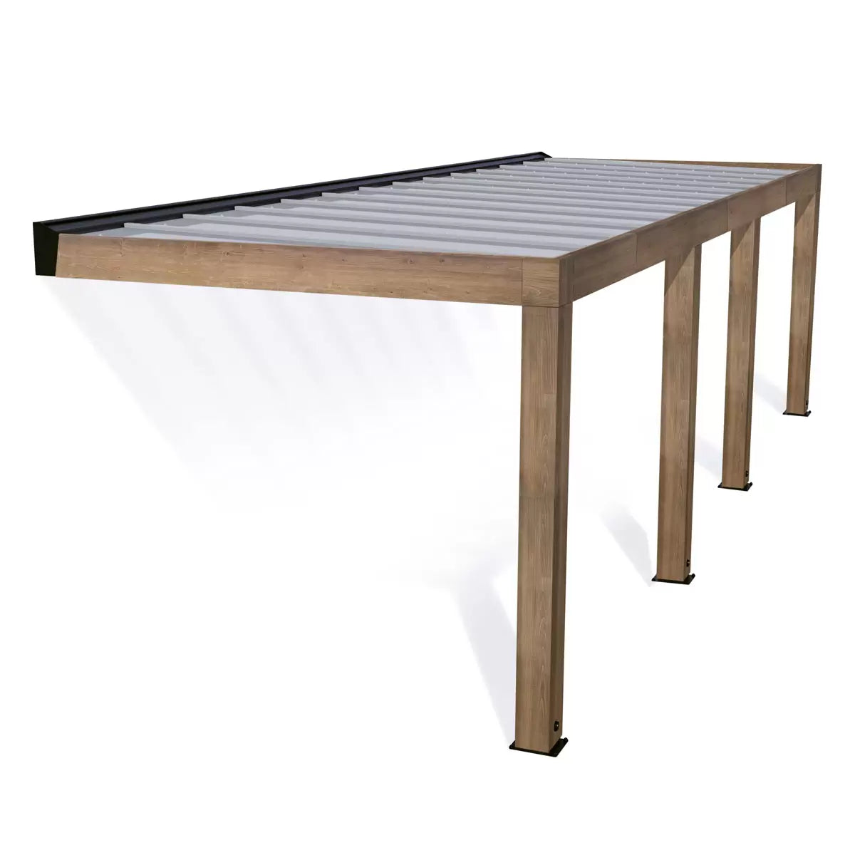 Palram Canopia Helsinki 9ft 10" x 28ft 3" (3m x 8.6m) Cedar Wood Patio Cover