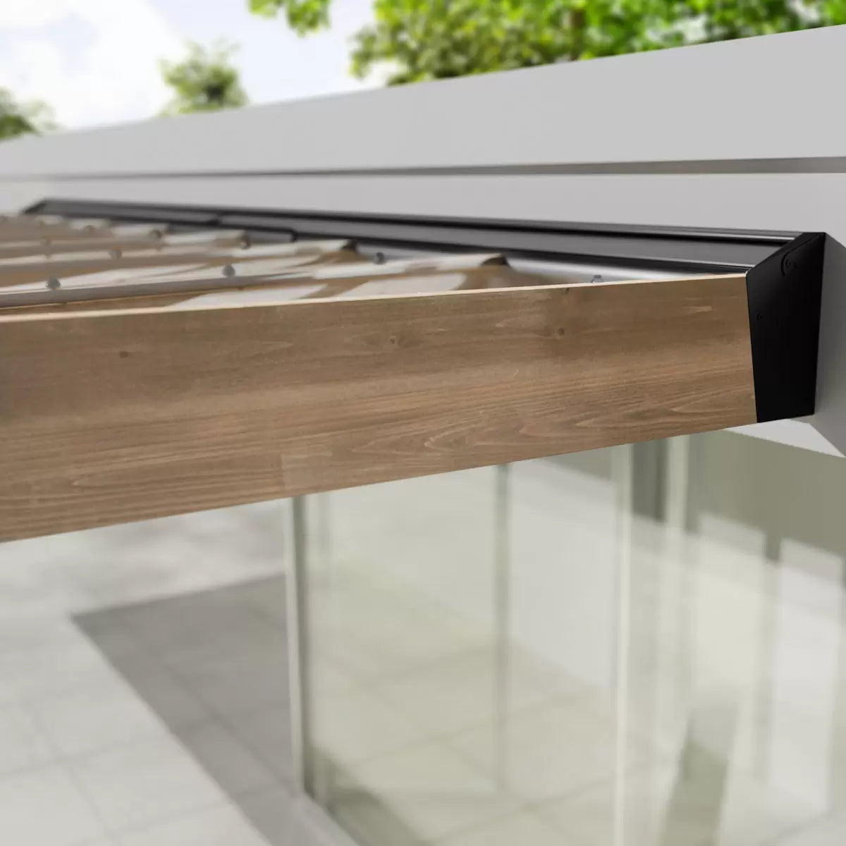 Palram Canopia Helsinki 9ft 10" x 32ft 6" (3m x 9.9m) Cedar Wood Patio Cover