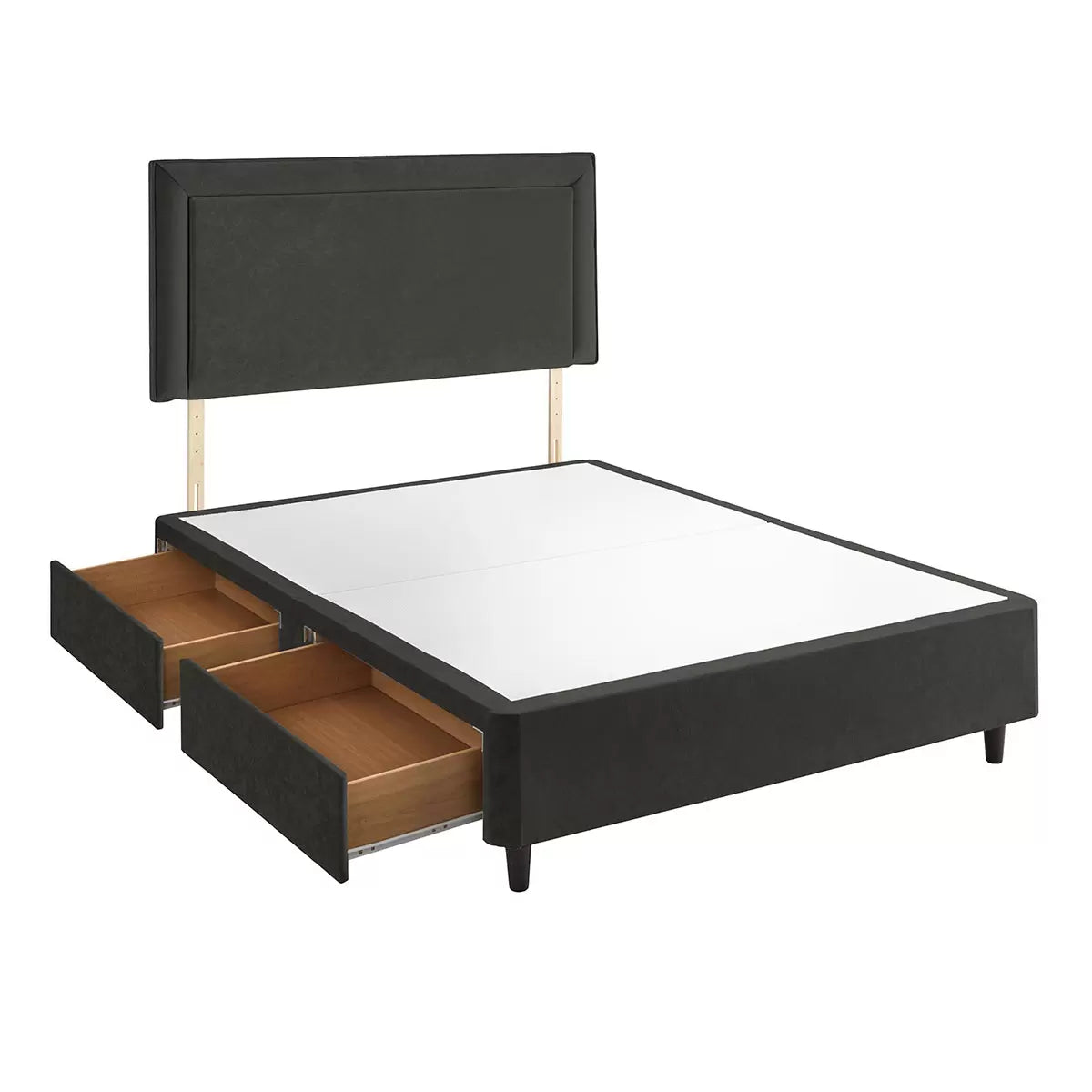 Silentnight Velvet 4 Drawer Divan Base with Malvern Headboard & 3