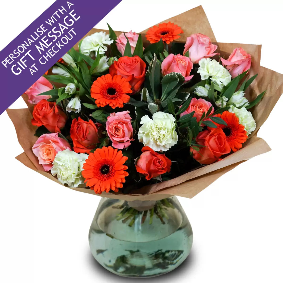 32 Stem Pastel Mixed Flower Bouquet with Greetings Card