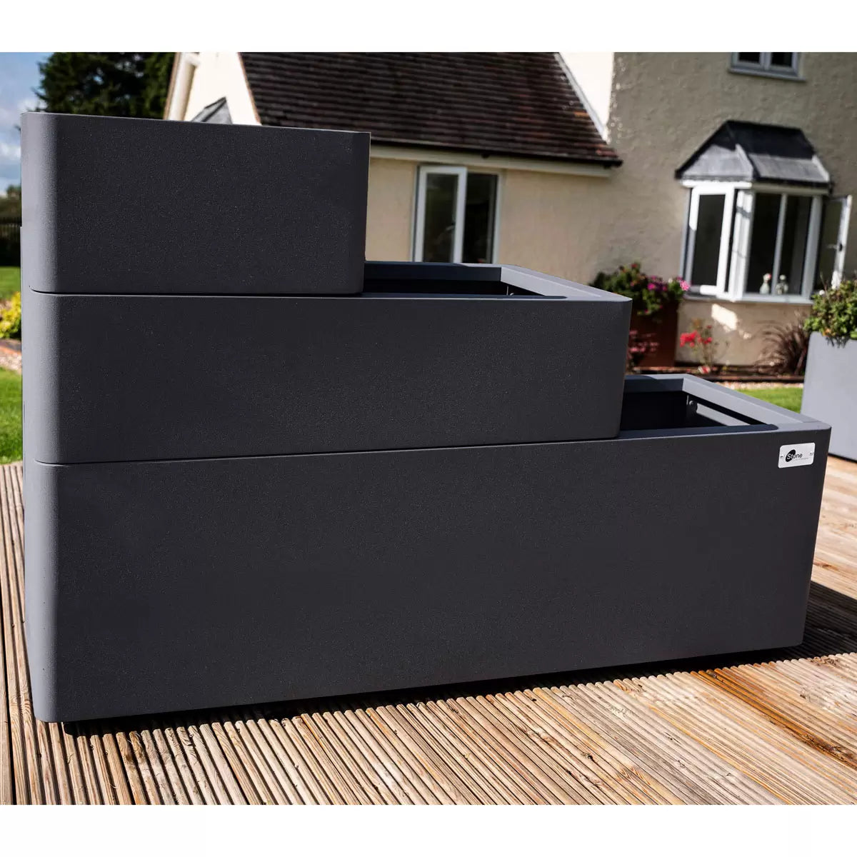 Stone Garden Hanbury 3-Tier Stackable Steel Planter Set
