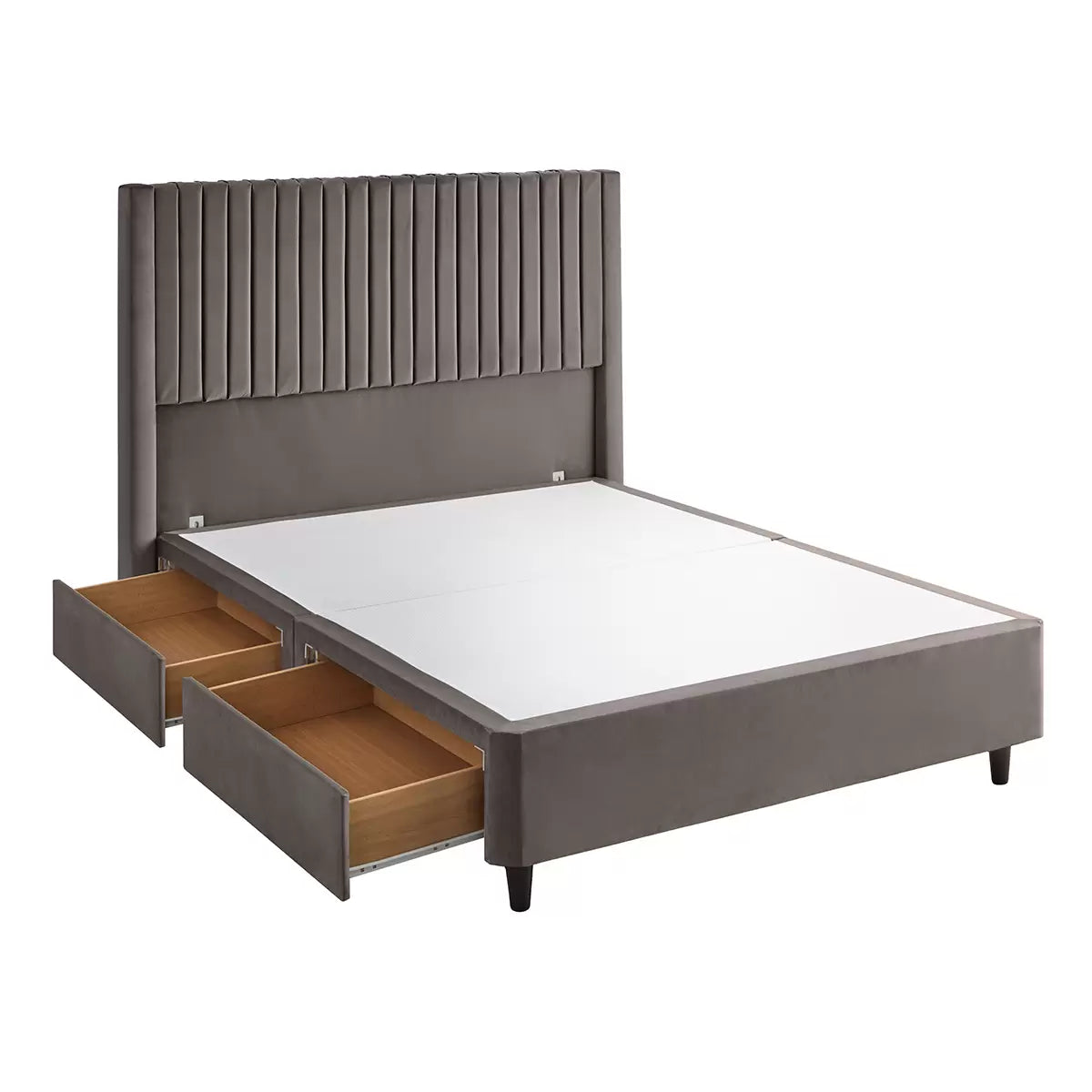Silentnight Velvet 4 Drawer Divan Base with Slumber Headboard & 3